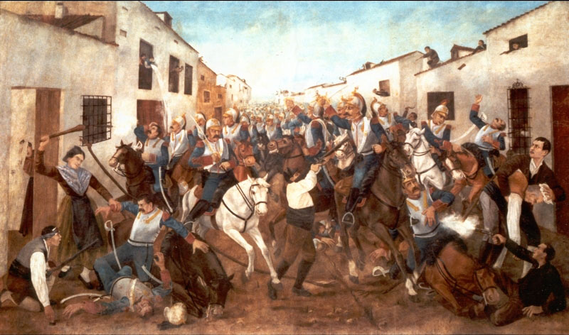 Óleo histórico que representa la Batalla de Valdepeñas del 6 de junio de 1808